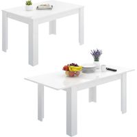 Dmora - Table extensible Caladora, Console extensible multiposition, Table à manger avec rallonge, 140/190x90h77 cm, Blanc, avec emballage renforcé