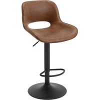 WOLTU 1x Sgabelli da Cucina. Sgabelli Girevoli e Regolabili in Altezza con Poggiapiedi. Sgabelli Alti Rivestiti in Similpelle con Schienale per Bar. Cucina e Caffetteria.Marrone