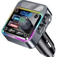 Bluetooth-Auto, Bluetooth-FM-Transmitter, PD 36 W QC3.0 18 W Schnellladung, Zigarettenanzünder mit Musik, Freisprecheinrichtung, Bass, Radio-Adapter für Autoradio, Audio-MP3-Player