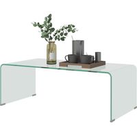 Tavolino in Vetro Temperato 100x50x35 cm Design Monoblocco