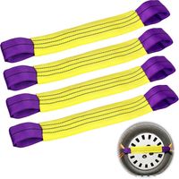 4x50cm Wheel Tie Down Straps for Transporter & Trailer, Heavy Duty Wheel Securing Link Straps with 1T Tension 6T Breaking Capacity, Vehicle Tensioning Belts