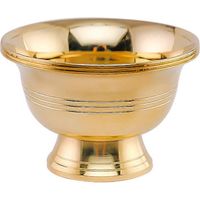 Porte-lampe à beurre Bouddha, récipient à bougie en cuivre, support de bougie pour temples-6.00X6.00X4.20CM-Golden