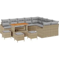 Maison Exclusive - Gartensofa-set mit Kissen 13 pcs Beige Poly-Ra