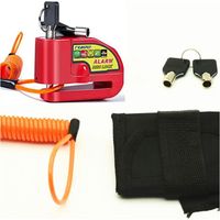 Ahlsen Motorrad-Bremsscheibenschloss mit 110-dB-Alarm, Diebstahlsicherung für Motorrad/Fahrrad/Roller, 2 Schlüssel, 1,5 m Alarmkabel, Rot