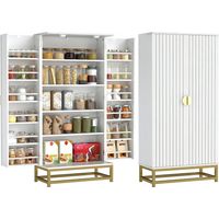 Mobile da cucina con 12 ripiani e ante, ripiani regolabili, 58x29x119,5 cm, bianco.