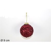 PALLINA DI NATALE 9CM C/PAILLETTES BORDEAUX