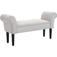 HOMCOM Banco Zapatero Banqueta con Brazos Tapizada tipo Banco para Dormitorio Salón Recibidor 102x36x51cm Carga 130kg