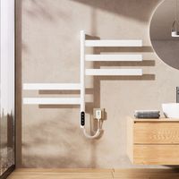 OihPaw Electric Towel Radiator 675×450 mm,180° Rotation heizkörper Bad,WiFi Smart Handtuchwärmer mit konstanter Temperatur,Funktioniert mit Alexa,Google Home und App,Weiß badheizkörper handtuchhalter