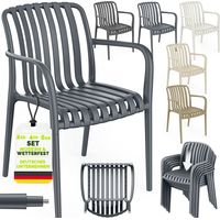 tillvex® Gartenstühle 2er Set Stapelbar Wetterfest Outdoor Stühle bis 120kg belastbar Gartenstühle Outdoor Terrassenstuhl Gartenmöbel Balkon Garten Terrasse