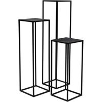 Piédestal métal 30 x 30 cm H 100 cm Int. carré haut noir mat - dimhaut: H 100 cm - couleur: Noir