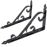 Consoles et taquets pour étagères Support Étagère Mural en Métal Support Équerre Triangulaire 90 Degrés Multifonctionnel D'étagère de Support avec Vis pour Jardinage, Cuisine 250mm 164mm 1 Paire (Noi