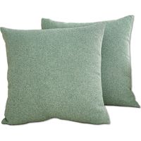 Lot de 2 Housse de Coussin 45 x 45 cm en Polyester et coton-lin Taie d'oreiller Décorative de Voiture Canapé Maison Décor (verte)