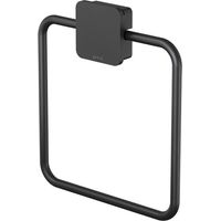 Geesa Handtuchhaken Wand Topaz Handtuchring zum Bohren, schwarz matt