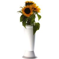 Erba Vaso per Fiori Cimitero - Bianco - 14 cm H 35