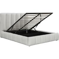 Bett aus Bouclé mit Bettkasten Annie - 140 x 190 cm - Weiß
