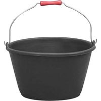 Cubeta de vendimia negra con asa de metal y asa de 16l - aluminio y plásticos