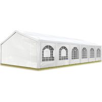TOOLPORT Hochwertiges Partyzelt 6x12 m Pavillon Zelt PE Plane 450 N Gartenzelt Festzelt Bierzelt Wasserdicht weiß