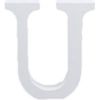 TRADE SHOP - Lettera U In Legno Bianco 11cm Decorazione Confettata Compleanno Promessa Wedding -