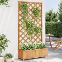 Vidaxl – Jardinière avec treillis en bois de sapin 90x35x180 cm – Résistante aux intempéries – Support pour plantes grimpantes – Style rustique