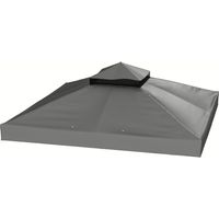 Outsunny Telo per Gazebo da Giardino 3x3 UPF30+ a 2 Livelli Grigio Scuro
