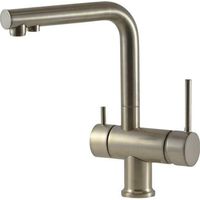 Miscelatore lavello cucina acqua depurata 3 vie acciaio spazzolato Gattoni 0195/PCNS Acciaio Spazzolato