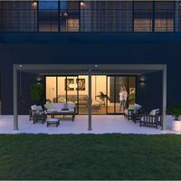 pergola bioclimatica addossata ombréa "vs" in alluminio antracite 599x399x257 cm