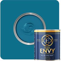 ENVY All-in-One Paint - High Coverage Paint for Interior & Exterior Walls, Wood & Furniture - Multi Surface Paint & Primer - Designer Colours For All Walls - Blue Sea Heritage - 2.5L - Matt