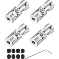 4 Pack Joint d'Accouplement, arbre de direction universel, Couplage d'Arbre en Métal, 3MM-3MM
