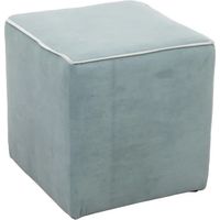 Pouf Zeno velluto menta - bordo ottanio