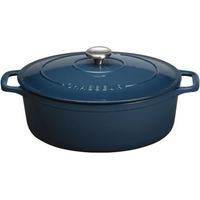 casseruola ovale in ghisa smaltata, 29 cm, blu - PUC472997 - Chasseur