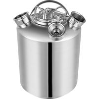 10L Cleaning Container 3-Head Stainless Steel Beer Line Cleaning Device Wine Beer Barrel Beer Cleaning Can Beer Barrel Beer Cleaning Barrel Stainless Steel for Home Brewing Hotel Bar Pub