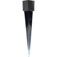 Support pour poteau pointu avec revêtement noir 12.1 x 12.1 x 90