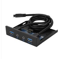 Lecteur de disquettes audio USB 3.0 en façade, 2 interfaces USB 3.0 avec microphone intégré