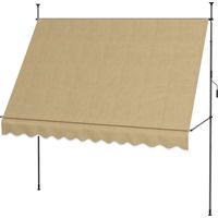 Toldo retráctil con manivela 300x120x210-300 cm ajustable, impermeable, anti-UV beige