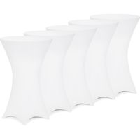 DEUBA® 5x Housses de table de bar bistrot ronde nappe mange debout protection table de cocktail tissu stretch Set de 5 pièces Ø60 cm / Blanc