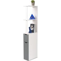 FACILITYS - Mueble de WC con efecto madera y 2 puertas grises