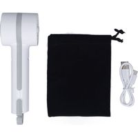 Ventilador portátil de estado sólido recargable por USB con función de compresión de frío, ideal para acampar, viajar, actividades al aire libre y uso en la oficina, color blanco.