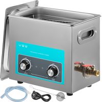 VEVOR Nettoyeur a Ultrasons avec Minuterie de Chauffage, Professionnel Nettoyeur a Ultrasons 220V, Nettoyeur Ultrasons en Acier Inoxydable 40 kHz pour Nettoyage des Bagues de Lunettes Instrument