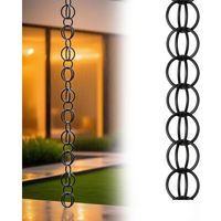 Chaînes de Pluie pour Jardin Extérieur, Chaînes de Gouttière Cascade Noir,Fonction De Drainage,Parfaite pour remplacer Les descentes de Pluie,for Jardin/Cour/terrasse 3m(10ft)