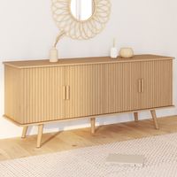 Buffet 140 cm JULIETTE 4 portes effet lattes