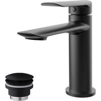 Mitigeur de lavabo avec garniture de vidage (bouchon) noir mat