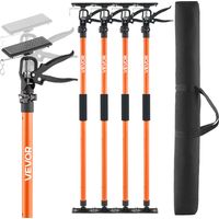 VEVOR Asta di Supporto, Confezione da 4, Telescopica Rapida in Acciaio da 116-290 cm, Sistema Regolabile a 3 Mani, Capacita Fino a 70 kg, per Martinetto per Armadietti, Barre di Carico