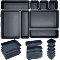 Set of 24 Plastic Very Deep Drawer Organisers for Kitchen and Home - Universal Shape - Keep Drawer Tidy