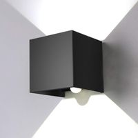 12W Luminaire Mural avec Détecteur de Mouvement pour Extérieur Intérieur, Applique Murale LED Angle Réglable, Lampe Murale IP67 Etanche 6000K Blanc Froid, pour Couloir Jardin Chambre Noir