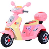Triciclo Moto ElĂ©ctrica Infantil Correpasillos BaterĂa 6V Niños +3 años Metal PP 108x51x75cm Rose