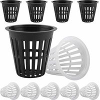 Reusable plastic hydroponic pot – basket for aquatic and aeroponic growing, ideal for flowers and gardening (50 pieces, 25 black + 25 white)