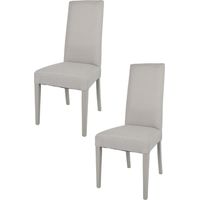 Tommychairs 2 Glam chairs in beech, seat in pearl gray fabric