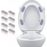 8 butées de siège, rehausseurs de siège auto-adhésifs, fixation pour abattant de WC, butées en caoutchouc pour abattant de WC,4,51,82 cm