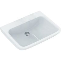 Lavabo higiénico CONTOUR 21 Plus con aleta, con orificio para grifería, antibacteriano 500 mm blanco IDEAL STANDARD