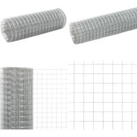 Grillage pour volière acier galvanisé 25x0,5 m argenté - Clôture Métallique - Grillage Agricole - Clôture Poule - Clôture Lapin - Volière - Home & Living